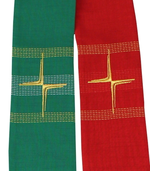 Doppelstola Nr. 540, grün/rot