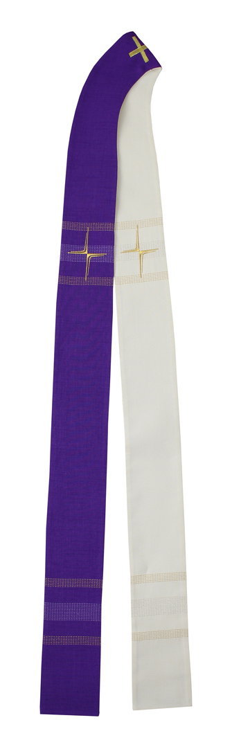 Doppelstola Nr. 540 weiß/violett