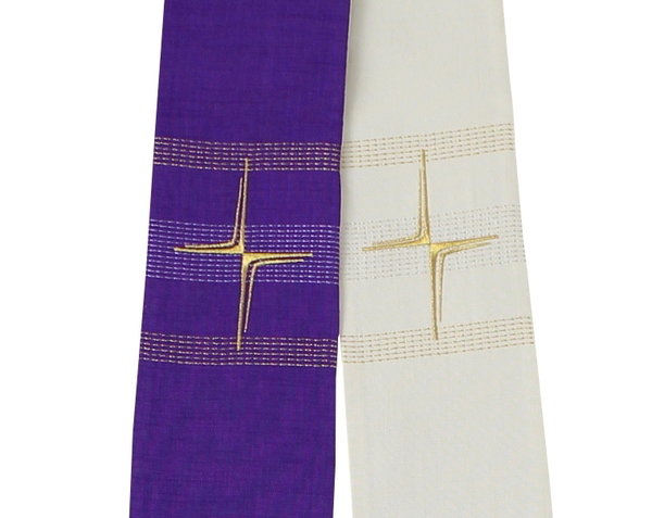 Doppelstola Nr. 540 weiß/violett