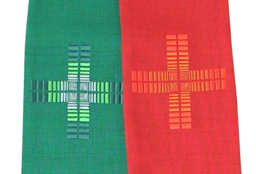 Doppelstola Nr. 550, grün/rot