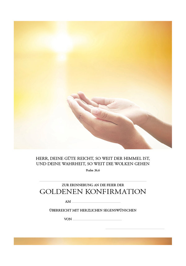 Urkunde zur Goldenen Konfirmation Nr. GO/302 (VPE 10 Stück)
